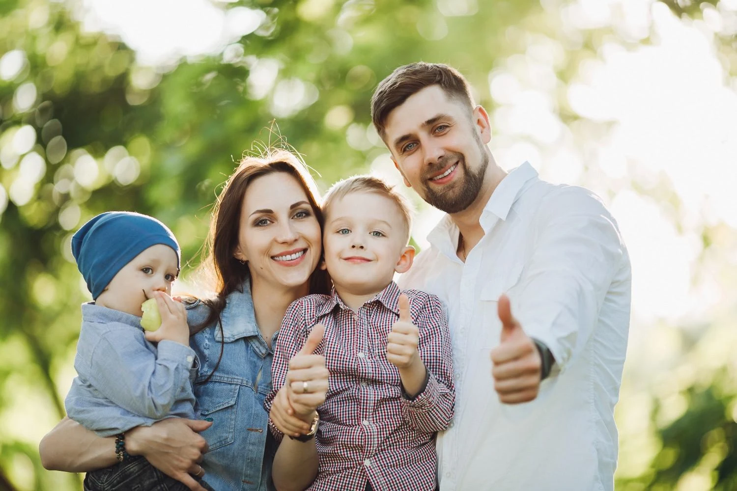 Happy family enjoying life with insurance protection